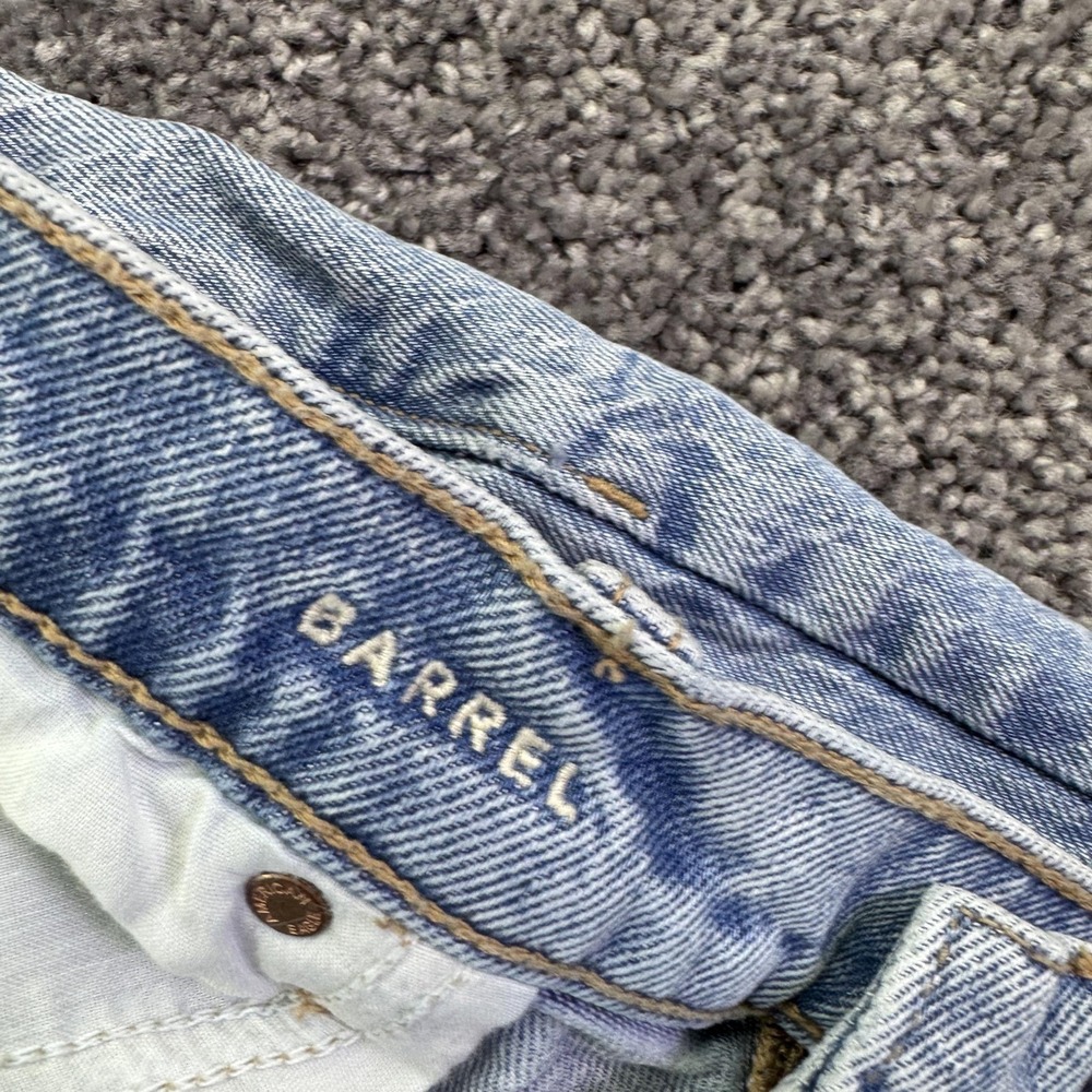 American Eagle Jeans Womens 12 Long Blue High Rise Barrel Relaxed Tapered Denim - Picture 7 of 9